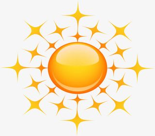 金色矢量太阳图免抠