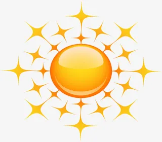 金色矢量太阳图免抠