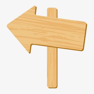 木质箭头矢量指引牌免抠