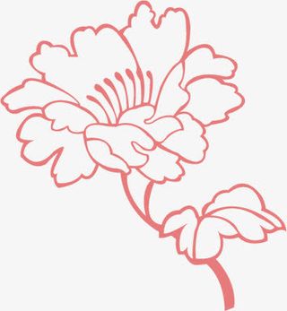 手绘简单大方荷花免抠