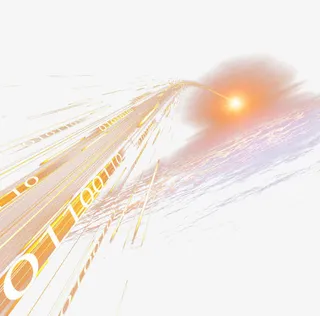 橙色海平面上的科技光速免抠