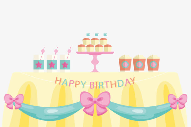 手绘生日蛋糕矢量图免抠