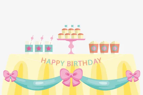 手绘生日蛋糕矢量图免抠