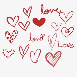手绘爱心背景素材