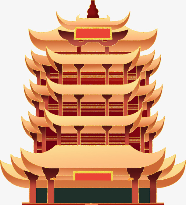 武汉城市地标建筑黄鹤楼免抠