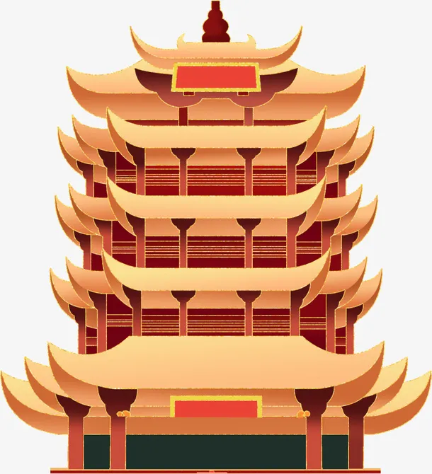 武汉城市地标建筑黄鹤楼免抠