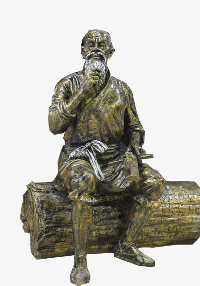 鲁班铜像免抠