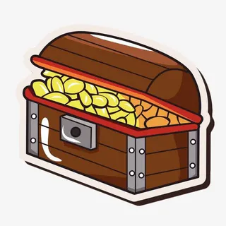 手绘宝箱贴纸免抠