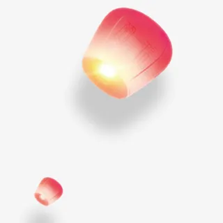 漂亮红色孔明灯免抠