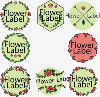 可爱小碎花标签免抠