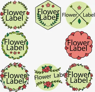 可爱小碎花标签免抠