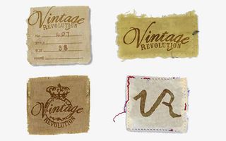 创意布贴复古标签免抠