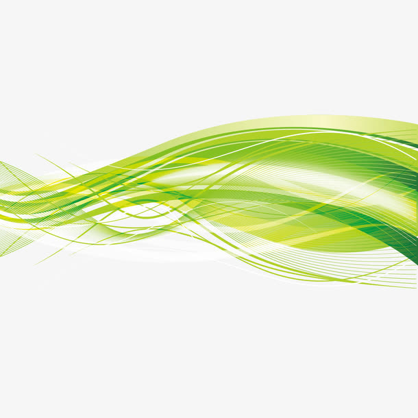 绿色波浪线条免抠装饰效果特效元素