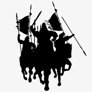 古代人物打战剪影免抠