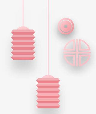 新年装饰悬挂灯笼素材免抠