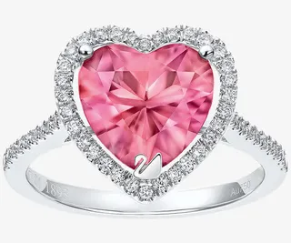 施华洛世奇首饰粉色心形戒指免抠