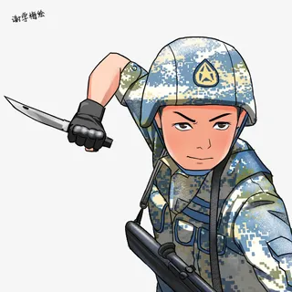 卡通手绘军人战士免抠