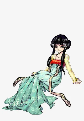 穿着长裙的古代美人免抠
