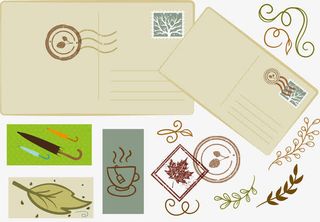 矢量图暖色纸张免抠