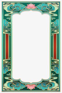 中国风，边框，复古浮雕，国潮免抠