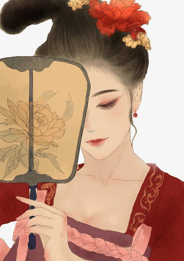 古代后宫美女手绘免抠