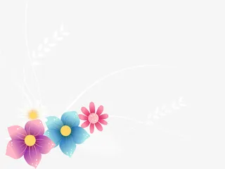 彩色卡通手绘花朵节日免抠