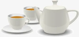 手绘陶瓷茶具免抠