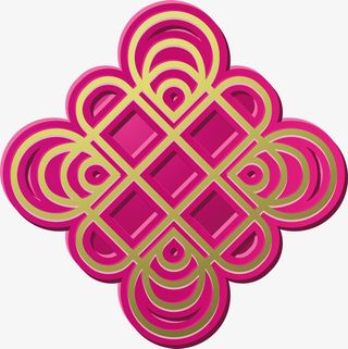 粉色微立体中国结免抠