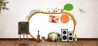 韩国风背景banner免抠