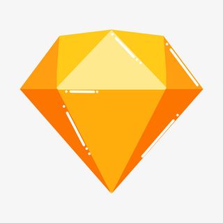 黄色立体钻石插画免抠