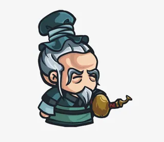 白头发的华佗卡通人物角色免抠