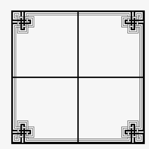 田字传统图案免抠