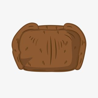 手绘卡通棕色保暖棉帽免抠