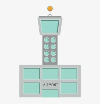 绿色机场信号灯塔免抠