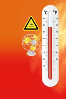 红色渐变高温预警海报高清