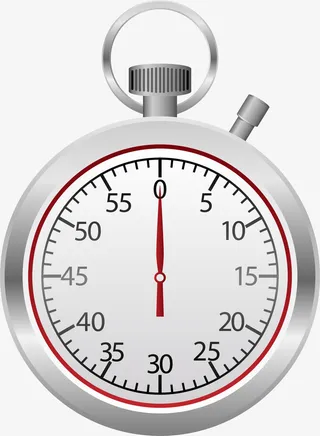 银色简约秒表免抠