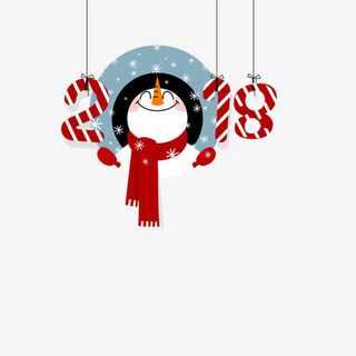 卡通手绘雪人免抠