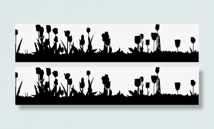 黑色郊外炫酷花朵装饰免抠