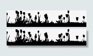 黑色郊外炫酷花朵装饰免抠