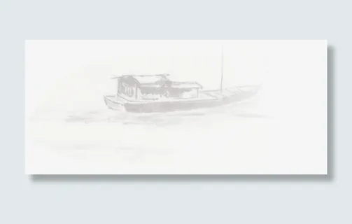 端午节中国风水墨画船免抠