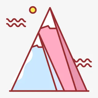 扁平化雪山PNG下载免抠