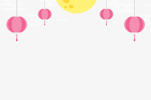 矢量灯笼月亮免抠