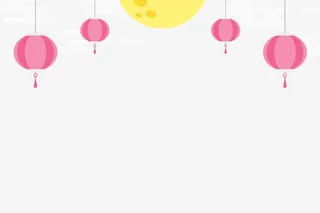 矢量灯笼月亮免抠