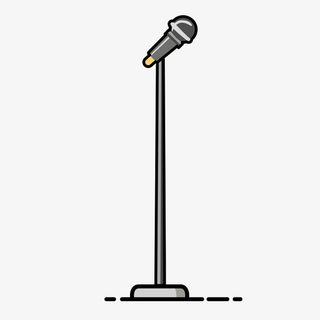 手绘黑色麦克风插画PNG免抠免抠