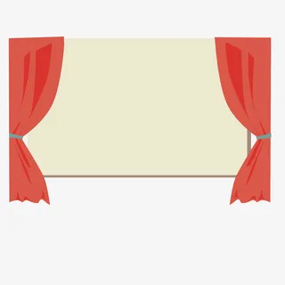 舞台帷幕卡通图案免抠