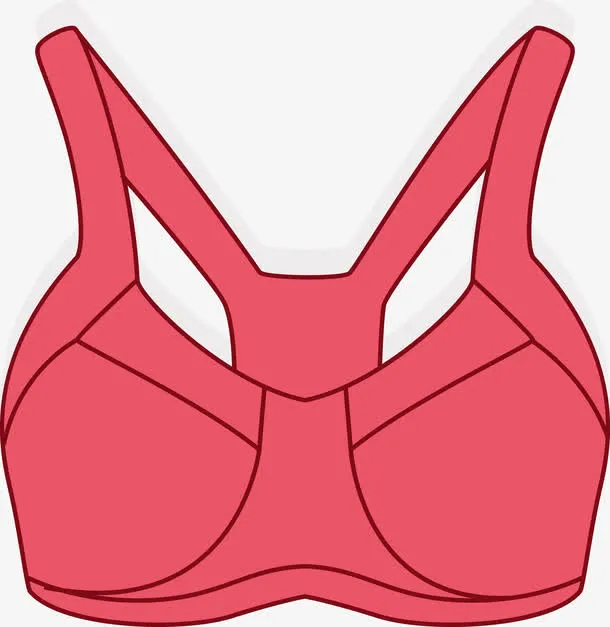 手绘红色女士运动内衣免抠