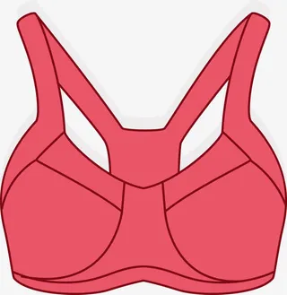 手绘红色女士运动内衣免抠