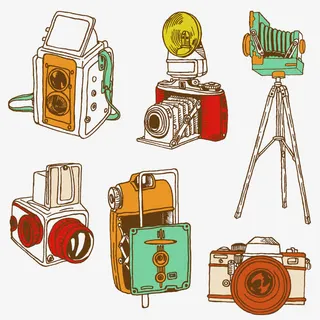 手绘风格相机免抠