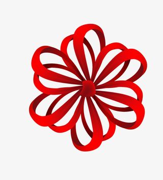 红色礼盒蝴蝶结设计免抠