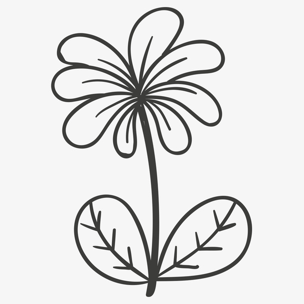 花朵简易画免抠